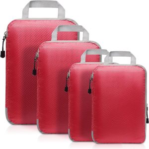 Organiseur de voyage compressible en polyester unisexe personnalisé en 3 pièces, cubes de rangement pour vêtements avec fermeture éclair - Product Image 1