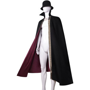 Noir Sorcière Vampire Longue Cape Cape À Capuche Halloween Costume pour Hommes Femme Enfants Femme Fille Garçon Adulte Mort Effrayant Diable Rôle - Product Image 5
