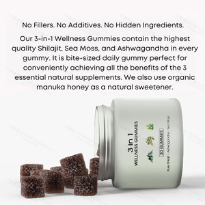 3-in-1 Gummies met Shilajit, Zeewier, <span class=keywords><strong>Ashwagandha</strong></span>, 85+ Sporenelementen, 100% Natuurlijk, 100% Vegan, Non-GMO, Kauwtabletten - Product Image 3