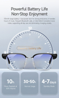 Gafas Inteligentes W100D 2025, Traductor, Anti Luz Azul, Lentes Fotocromáticas, Gafas de Sol, Traducción Chat GPT, Gafas Inteligentes con Audio