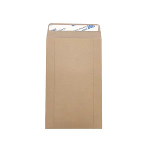 Bolsa de correo de embalaje autoadhesiva, embalaje reciclable, fuelle de papel Kraft, solo papel Biodegradable