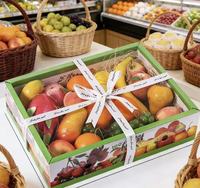 Boîte-cadeau en carton ondulé rigide de luxe en gros, panier à fruits, boîte pour la Saint-Valentin, faveur, fleur, couverture transparente recyclable