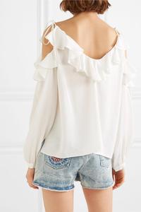 Nouveau Design Sexy Spaghetti Sangle Crop Top coton Dames À Volants <span class=keywords><strong>Blouse</strong></span> Blanche - Product Image 2