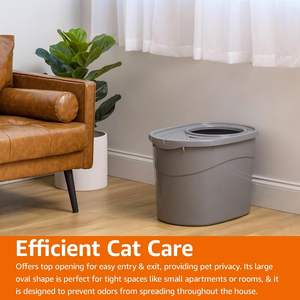 OEM özel tedarikçinin dayanıklı rahat Quadrate şekli çevre dostu kedi kum kabı 20L iç uzay kolay temiz üst giriş yapılan - Product Image 5