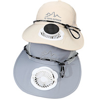 Nouveau ventilateur solaire ultra-léger chapeau de soleil protection solaire chapeau de refroidissement ventilateur chapeau de soleil pêcheur résistant aux UV et coupe-vent solaire
