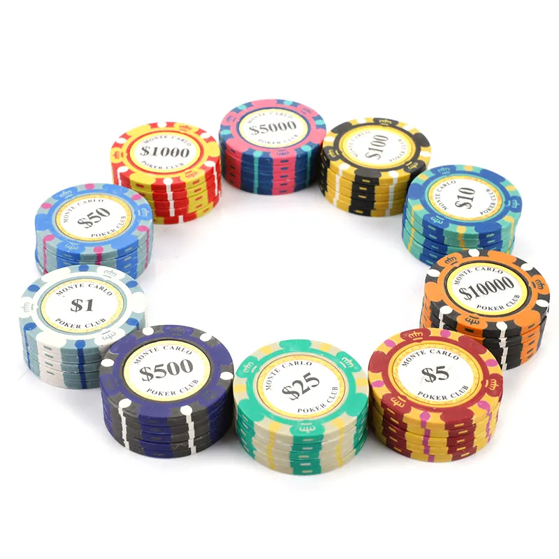Passen Sie Entertain ment Plastic Poker Chip 10G 39Mm Keramik Günstige Rfid Poker Chips mit Digitaldruck an