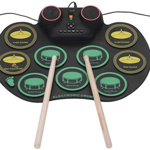 Electronic Drum <b>Pad</b> Roll-Up Portable Practice Kit With Bluetooth Wireless Function For Music Training And Entertainment - Product Image 1