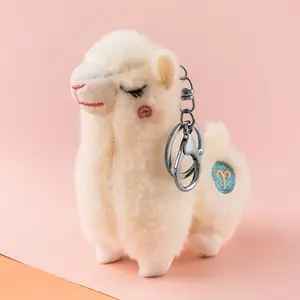 Gantungan Kunci Boneka Alpaca Lucu Lucu Mini Gantungan Kunci Mainan Mewah Kustom Murah