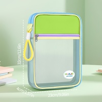 Bolsa de Malla con Cierre para Documentos A4, Bolsa de Malla Personalizada Resistente, Bolsas de Malla de Almacenamiento Multicapa con Ranura para Tarjeta de Identificación y Logotipo