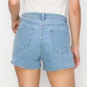 Nouveauté été : Short en jean taille haute orné de strass, personnalisable avec logo, respirant, pour femme - Product Image 5