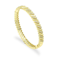 Pulsera de Zirconia Chapada en Oro de 14K para Mujer, Diseño de Lote Pequeño, Cadena de Playa Linda, Joyería de Moda Geométrica de Latón al por Mayor