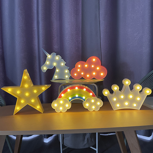 LED taç şekli Flamingo kaktüs palmiye ağacı işareti lamba tropikal temalı parti süslemeleri masa masa gece işıkları çocuk odası için - Product Image 5