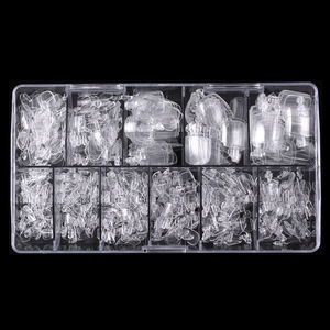550 faux ongles d'orteils transparents, couleur naturelle, courts, à couverture complète, pour pédicure - Product Image 1