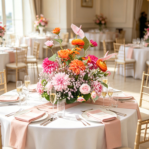 DKB Artificial Silk Flower Ball Table Centerpiece Silk Rose Flower Ball Table Centerpiece Wedding Handmade Flower Ball - Product Image 1