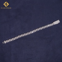 Bracelet en diamant de laboratoire populaire, chaîne cubaine croisée de 8,5 mm, collier et bracelet pour homme, diamant glacé, argent 925