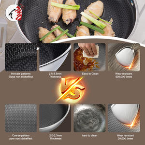<span class=keywords><strong>Wok</strong></span> chinois personnalisé en acier inoxydable triple couche 304 antiadhésif avec couvercle, pour cuisine et cuisson - Product Image 5
