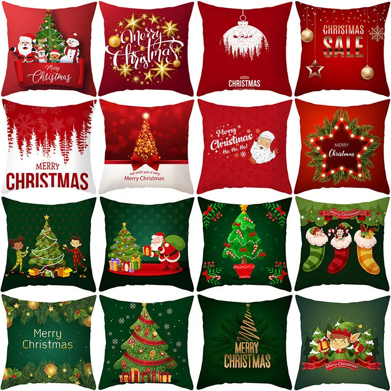 18 x 18 inch New Nordic Sofa Cushion Covers Creative Cartoon Christmas Santa Claus Hold Pillow Case