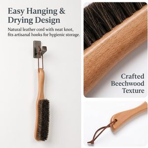 Brosse de nettoyage portable pour chaussures en cuir et baskets, à poils de cheval, pour dépoussiérer – Offre spéciale - Product Image 3