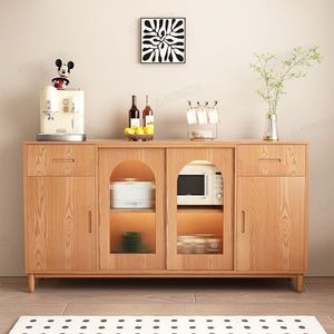 Solid Wood Sideboard 900mm High 3 Compartment <b>Storage</b> <b>Cabinet</b> Living <b>Room</b> Tea And Water <b>Storage</b> - Product Image 5