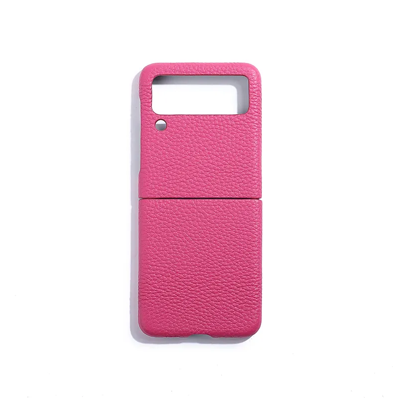 Funda de teléfono Samsung Galaxy Z Flip 3, de cuero de vaca genuino, gran oferta