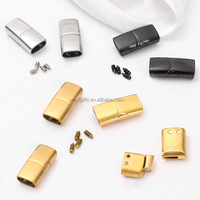 Fermoir magnétique brillant et mat en gros avec vis, compatible avec les connecteurs de bracelet en cuir plat de 10 mm et 12 mm pour la fabrication de bijoux DIY
