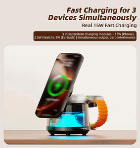Multifunctional Magnetic 15W Wireless <b>Charger</b> Folding Suction Base Speaker Ambient Light for Mobile Phone Earphone Smart - Product Image 5