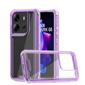 Funda de cuerpo completo de 3 capas transparente suave TPU duro PC para Tecno Spark Go 2024 10C Spark 10 Pro resistente parachoques cristal acrílico funda de teléfono