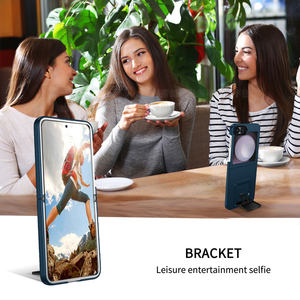 Lujo PC a prueba de golpes Kickstand Phone Case para Samsung <span class=keywords><strong>Galaxy</strong></span> Z Flip 6 <span class=keywords><strong>ZFlip</strong></span> 5 4 <span class=keywords><strong>5G</strong></span> Stand Cover Funda protectora de piel Feel Hard Cases - Product Image 6