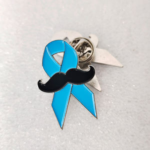 Ruban bleu en émail doux plaqué argent pour homme, souvenir de sensibilisation au <span class=keywords><strong>cancer</strong></span> de la <span class=keywords><strong>prostate</strong></span>, cadeau de novembre - Product Image 2