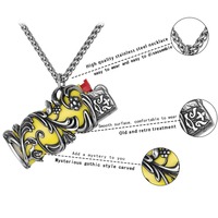 Punk Hip Hop Fumer Briquet Titane Acier Hommes Collier