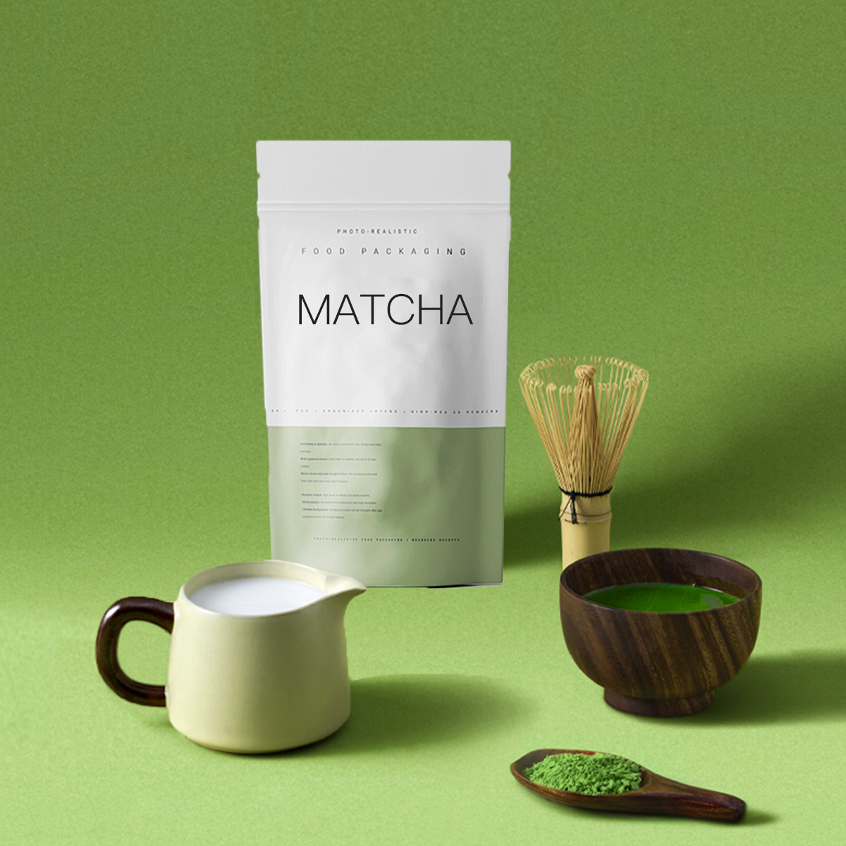 Premium Grade Natural Health Matcha Tea Powder High Quality Bakery Decoration Ingredients Food Coloring in Bag Packaging