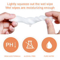 Lingettes humides jetables personnalisées, ultra-douces, pour le soin de la peau et le nettoyage des bébés, lot économique de 80 lingettes