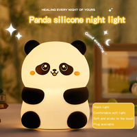 Mini lampe de nuit LED USB en forme de panda avec commande tactile et télécommande, lampe de chevet pour chambre à coucher, alimentée par piles