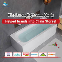 Kinglauren-Bañeras acrílicas de tamaño personalizado para adultos, estilo polaco, paquete blanco con enchufe Click-Clack para Villa