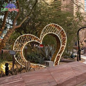 Luce a forma di <span class=keywords><strong>cuore</strong></span> a LED per matrimonio esterno all'ingrosso con motivo motivo ad arco per strada 3D - Product Image 5