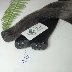 Cheveux à trame lisse naturelle à Double dessin, fabriqués au Vietnam, combinés à des cheveux de couleur excellente et enthousiaste pour une équipe de travail
