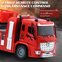 Camion télécommandé RC, camion de pompiers RC, jouets de voiture RC pour enfants, 27mhz, 1/30, camions de pompiers électriques de simulation pour enfants, jouets en métal moulé sous pression