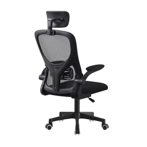 Chaise de bureau exécutive économique en tissu maillé noir, pivotante, ergonomique, avec accoudoirs réglables, pour ordinateur - Product Image 2