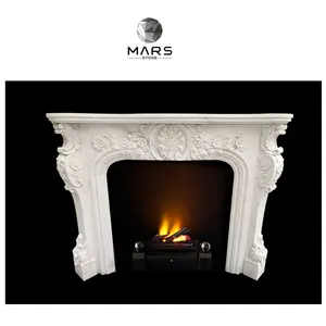 Hanging Fireplace Mantel and Stone Fireplace for TV Stand and Accessories and <strong>Marble</strong> Fireplace Insert <strong>Hearth</strong> <strong>Slab</strong> - Product Image 1