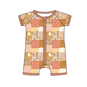 Kör Kutu Özel Bambu/Spandeks Tulumlar Erkek Kız Bebek Giysileri Ördek Baskılı Çift Yönlü Fermuarlı Şortlar - Product Image 2