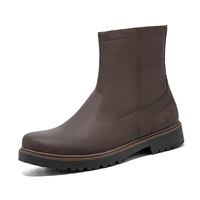 Chaussures rétro pour hommes, plateformes, à lacets, mocassins, bottes de neige, dessus en cuir véritable, coussinets antidérapants, respirants, en maille de coton, caoutchouc