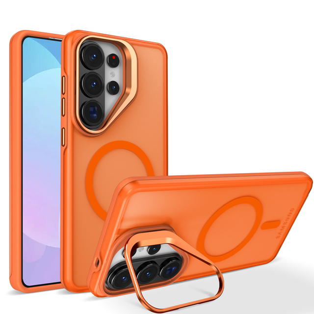 For Samsung Galaxy S26 Ultra Case Matte Magnetic Shockproof Armor Case S25 Ultra S24 S23 A17 A36 A56 A57 Lens Stand Phone Cover