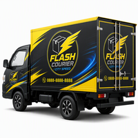 Autocollant de marquage dynamique jaune et noir avec design vectoriel personnalisé pour la décoration de carrosserie de véhicule de service de messagerie rapide