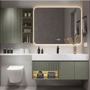 Modern Light Wood Grain Complete Set Bahthroom Vanity - Product Image 3