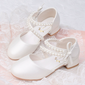 Zapatos de Princesa para Niñas, Zapatos de Tacón Alto de Cuero con Perlas, Estilo Coreano, Zapatos Planos - Product Image 6