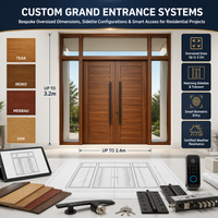 Porte d'entrée double sur mesure, fabrication directe, serrure intelligente, design antivol pour villas