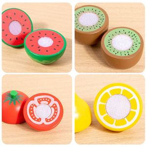 ของเล่นไม้ชุดผักผลไม้จำลองสำหรับเด็กเล็กฝึกหั่นในครัว - Product Image 3