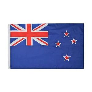 Bandera personalizada de Nueva Zelanda, poliéster, tamaño de 3x5 pies, venta al por mayor