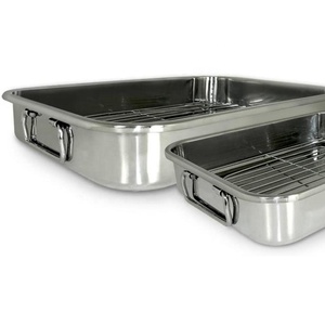 2020 Hot Selling Nonstick Steel Roaster with Flat Rack <strong>Toaster</strong> Oven <strong>Tray</strong> and Rack Set Stainless Steel <strong>Toaster</strong> Oven Pan with Rack - Product Image 1