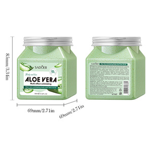 Crème exfoliante pour le <span class=keywords><strong>corps</strong></span> et le visage à l'extrait d'<span class=keywords><strong>aloe</strong></span> <span class=keywords><strong>vera</strong></span>, nettoyage en profondeur, 350 ml, marque privée - Product Image 6